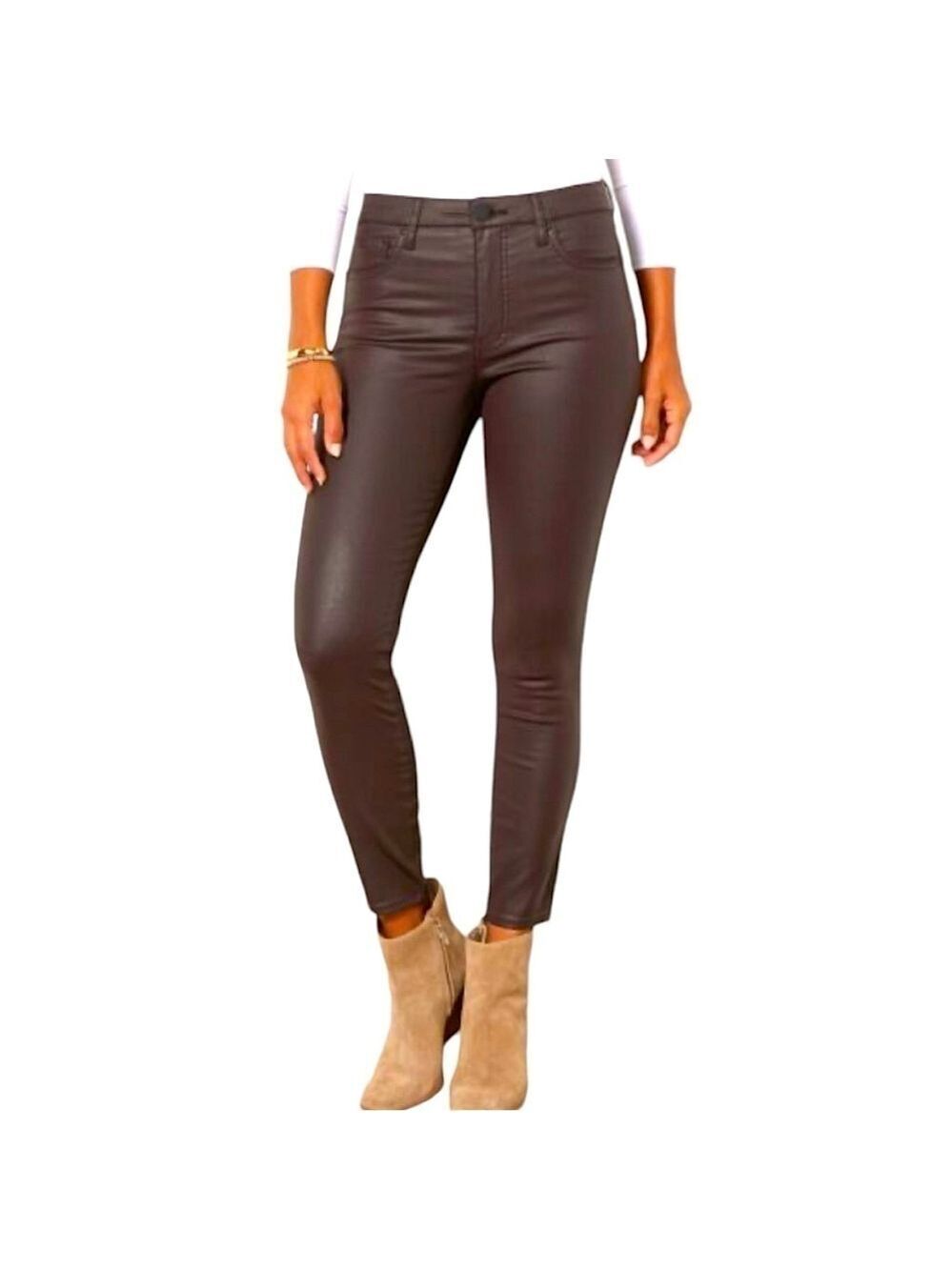 Kut From The Kloth Donna Ankle Jean Skninny Waxed Brown Sz 2 Modal Blend Pants